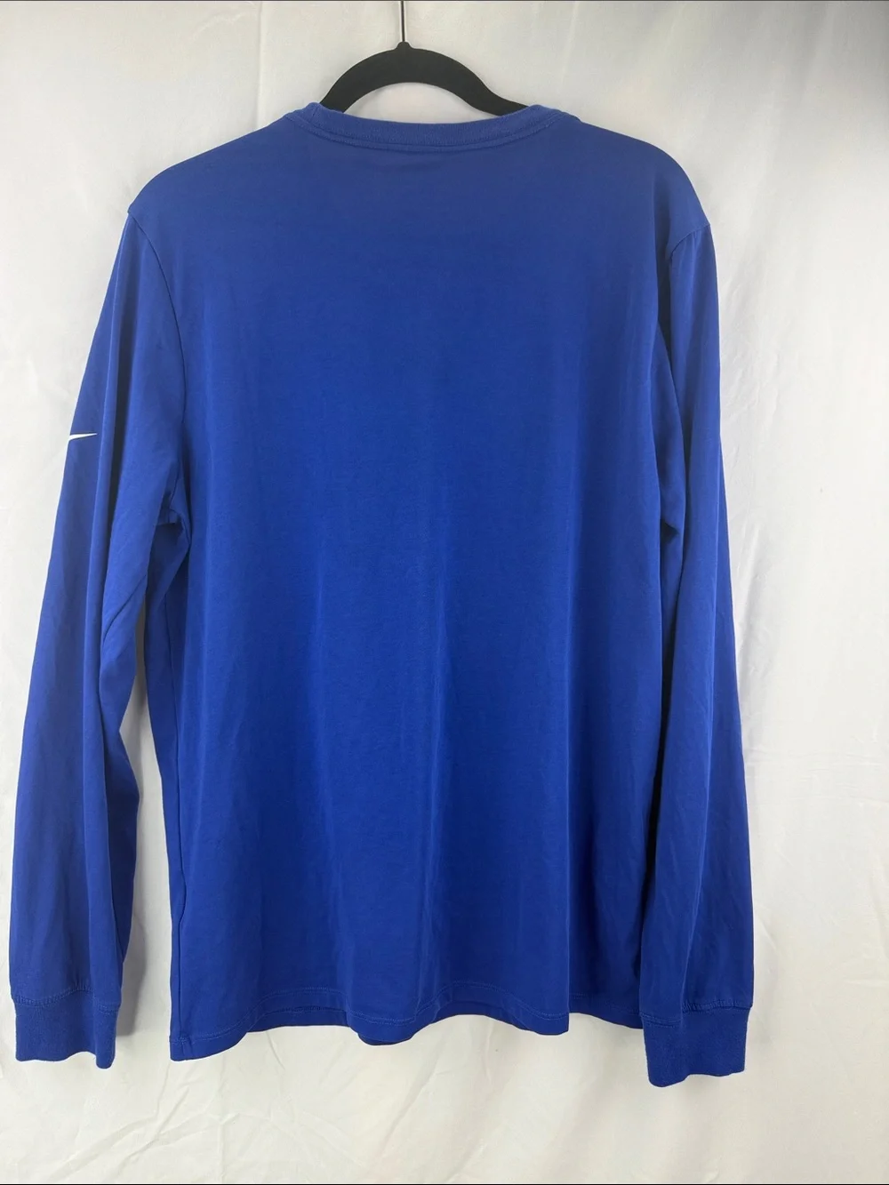 The Nike Tee Dri-Fit Men's Size Large Long Sleeve Colbalt Royal Blue Crew Tee